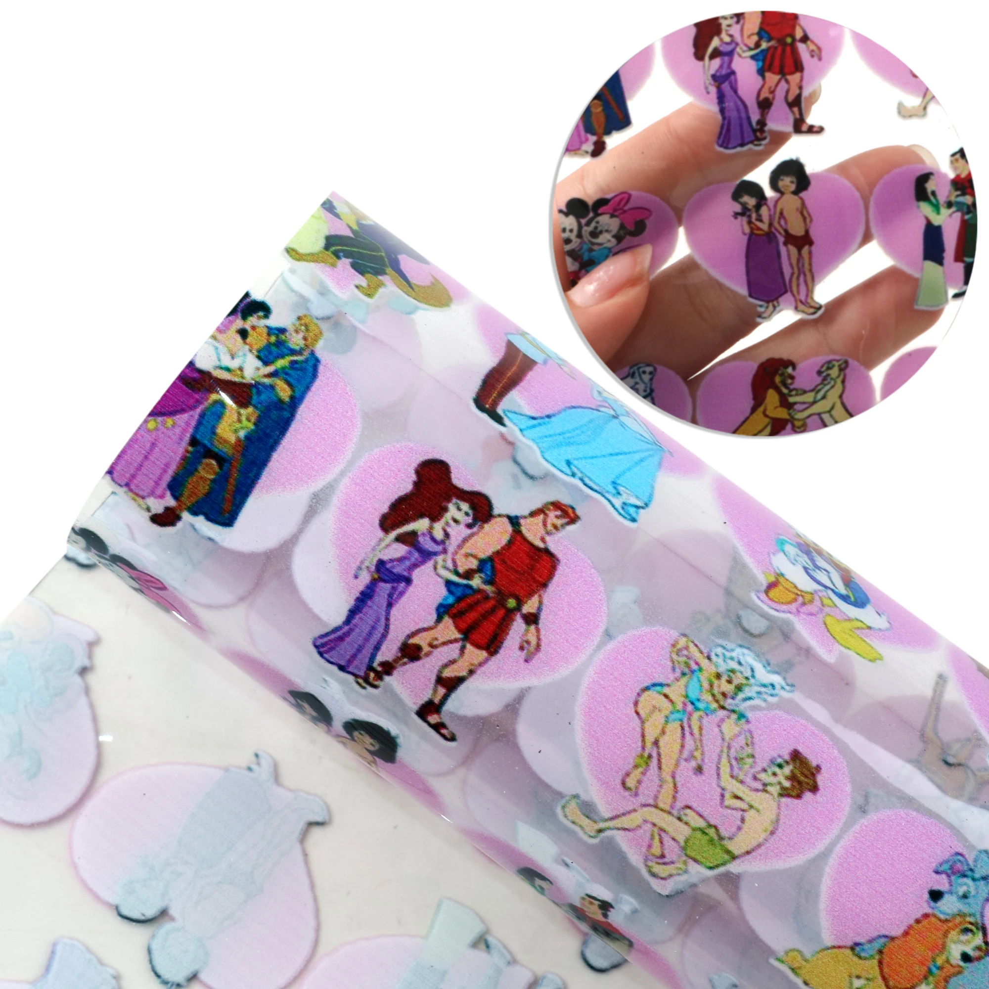 Прозрачная ткань из искусственной кожи с УФ-печатью 20 х33 см | Кожзам