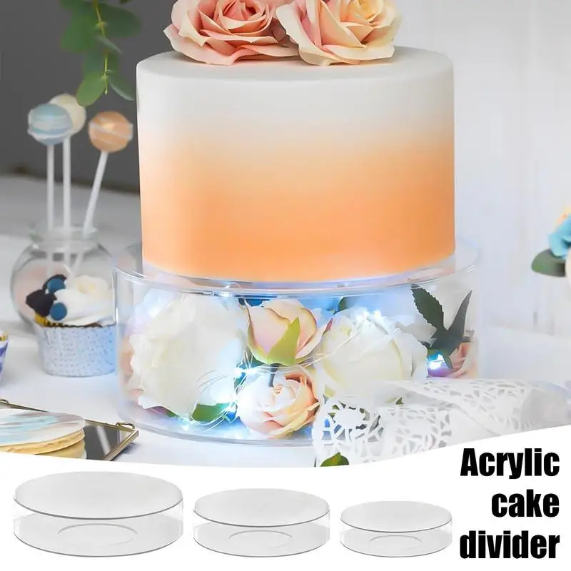 

Акриловая подставка для торта, акриловый цилиндр, заполняемый делитель торта для центрального зала, круглая декоративная подставка, десертная Подставка для свадьбы