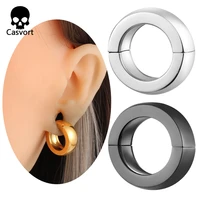 casvort 10 pcs 8mm 0g fashion stainless steel ear weights hanger stretchers body jewelry earring piercing gauges plugs expanders