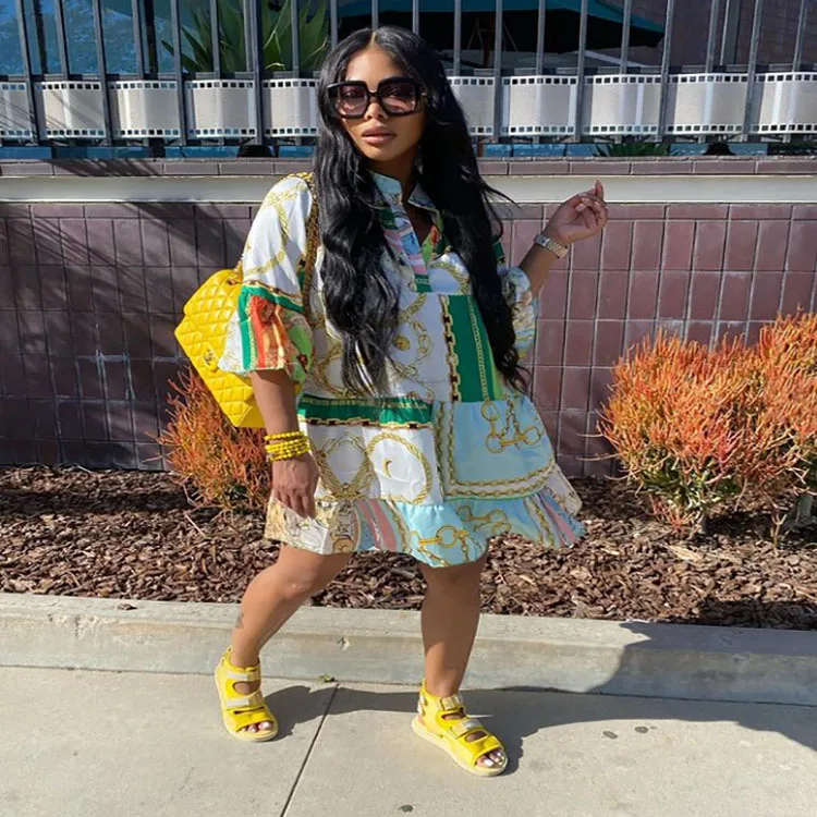 

Летнее платье с принтом, новая модель 2022