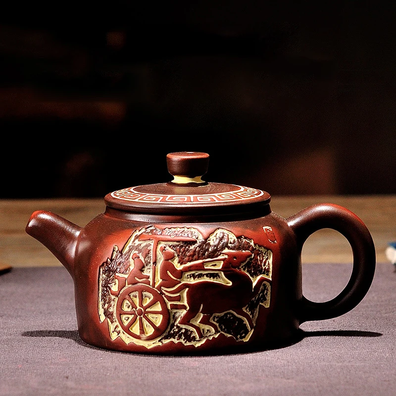 

Retro purple clay Teapot Famous Handmade Original Mine Purple Mud Tea Raditional Pot Chinese kung fu Teaware