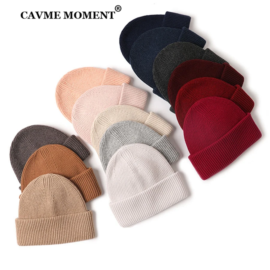 CAVME Men's Knitted Wool Skullies Beanies Unisex Winter Hats Luxury Gift Free Size Customization Letters