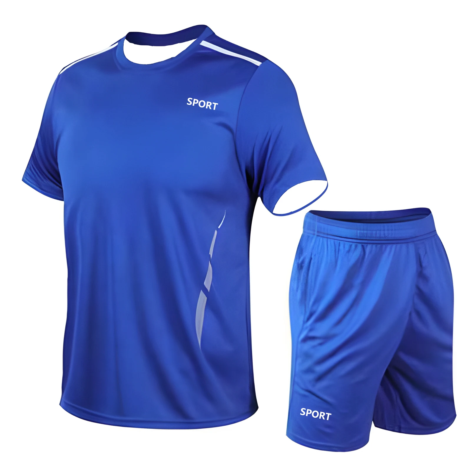 2023 Summer New Men's T-shirt+Shorts Two Piece Sports 3D Printing Gym Casual Street Fashion Retro Round Neck Set