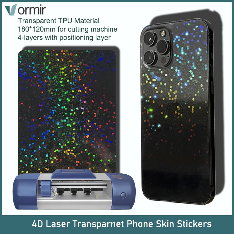 

VORMIR 10pcs Transparent Cell Phone Skins Laser Shiny Back Stickers for SS 890c Hydrogel Cutting Machine Back Cover Protectors