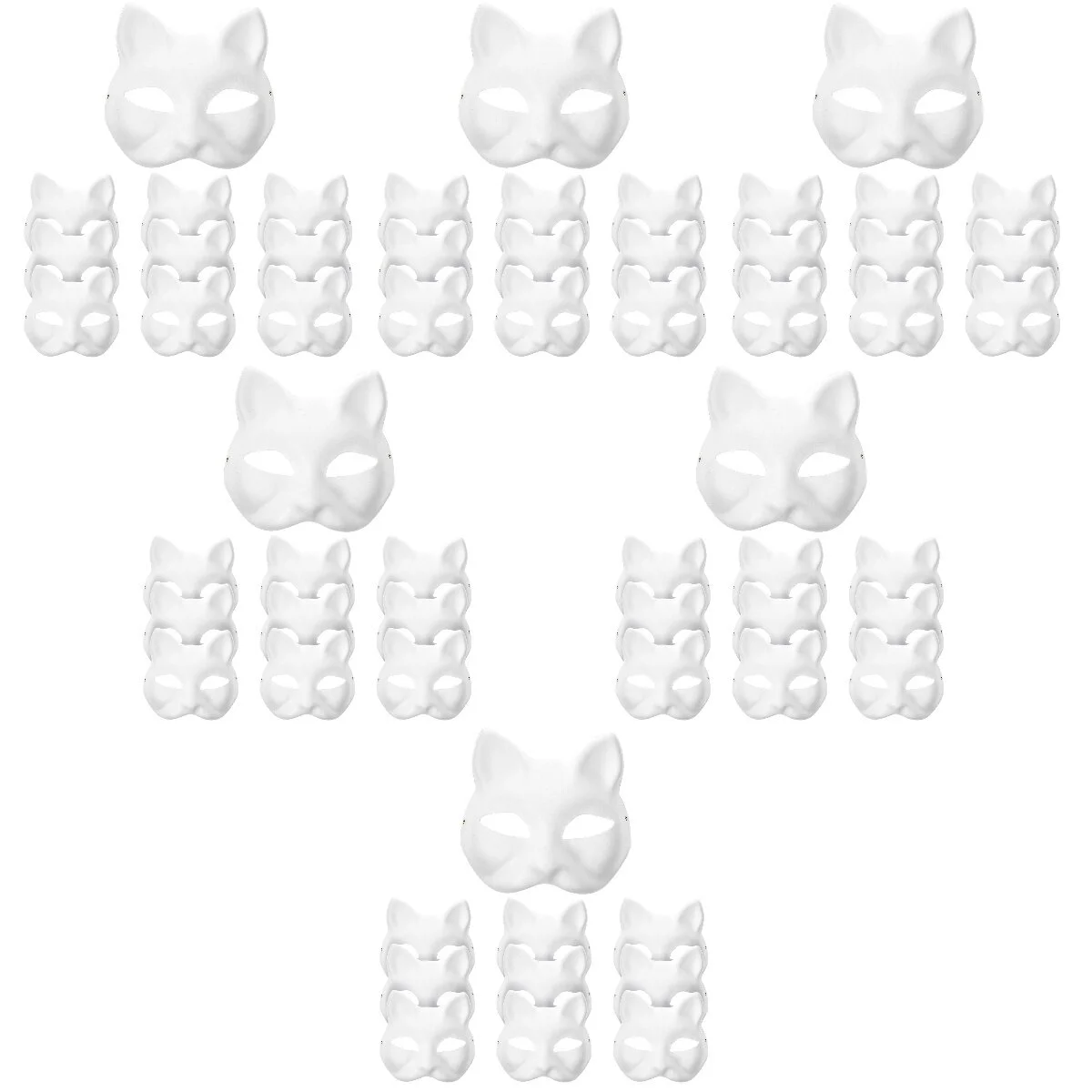 

60 pcs Masquerade Cat DIY Party Masks Props Paintable Blank Masks Party Cosplay Accessories