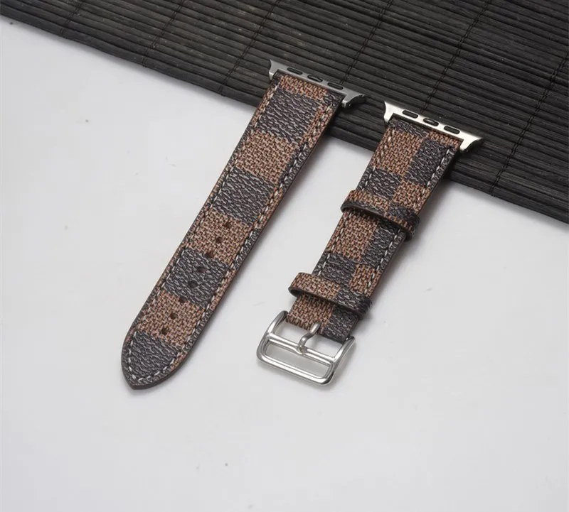 

Ремешок для часов Apple Watch Series, повседневный кожаный роскошный клетчатый браслет для Apple watch Series, 6 5 4 3 2, 42 мм 44 мм 38 мм 40 мм