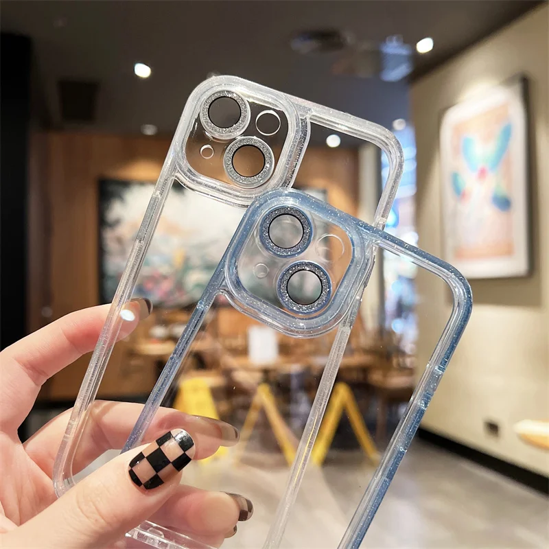 

Bling diamond Clear Back Case For iPhone 14 12 13 Pro Max 11 Shockproof glitter Luxury Cover