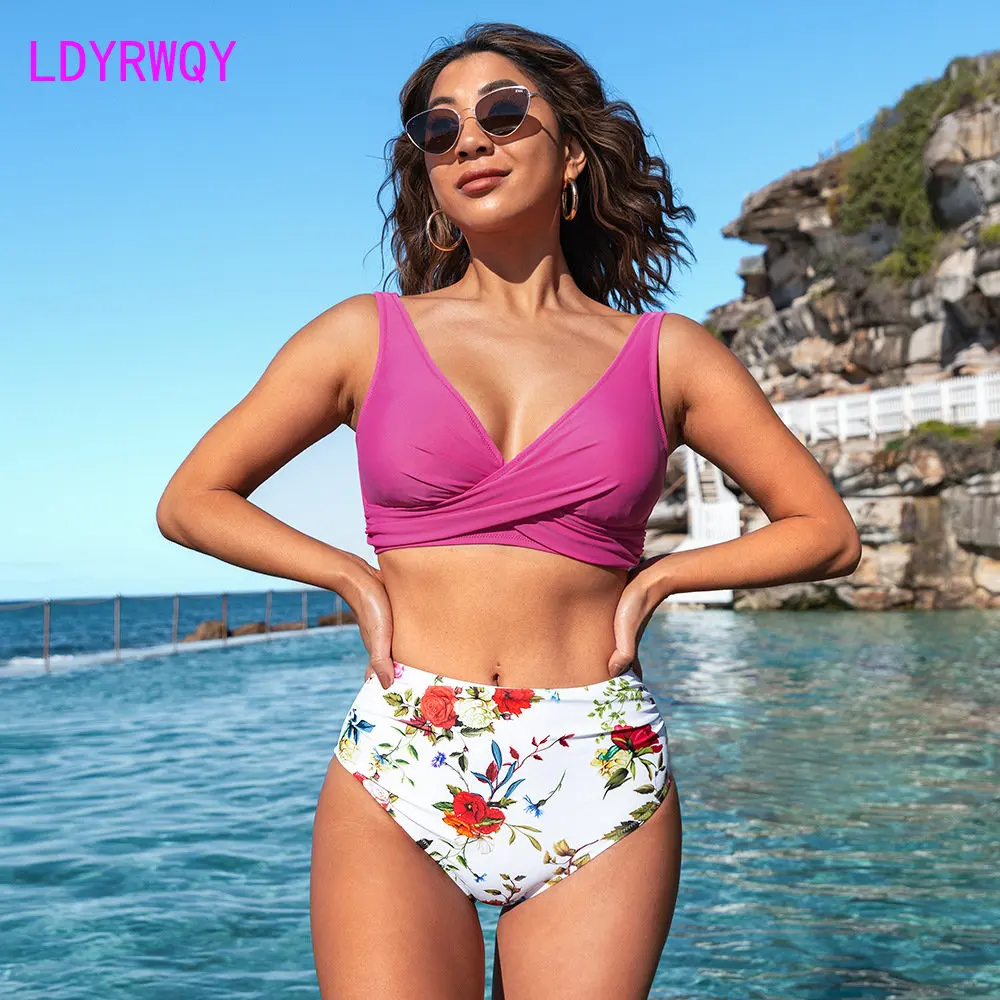 

Bikini European and American sexy yellow multi-color swimsuit woman Polyester WOMEN