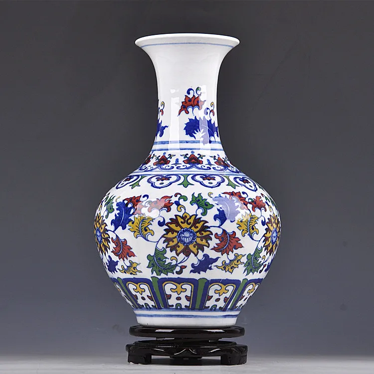 

offer Special of Jingdezhen ceramics vase ornaments Home Furnishing pastel blue and white modern living room decoration crafts