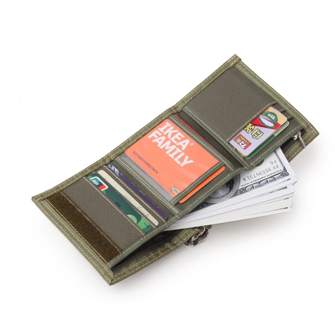 Мужской короткий кошелек с защитой от кражи на цепочке модный Удобный