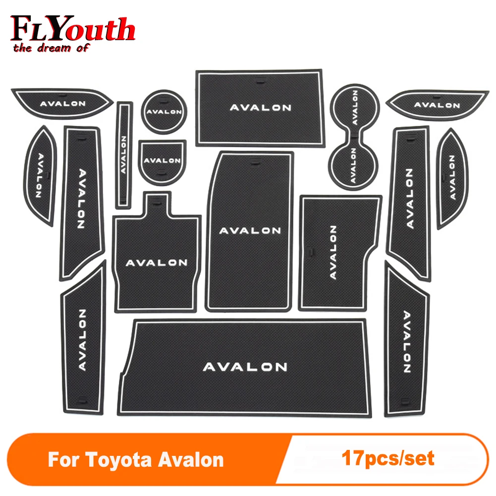 

17Pcs/Set Car Door Groove Mat For Toyota Avalon Auto Anti-Slip Cup Mat Non Slip Door Gate Pad Car Accessories