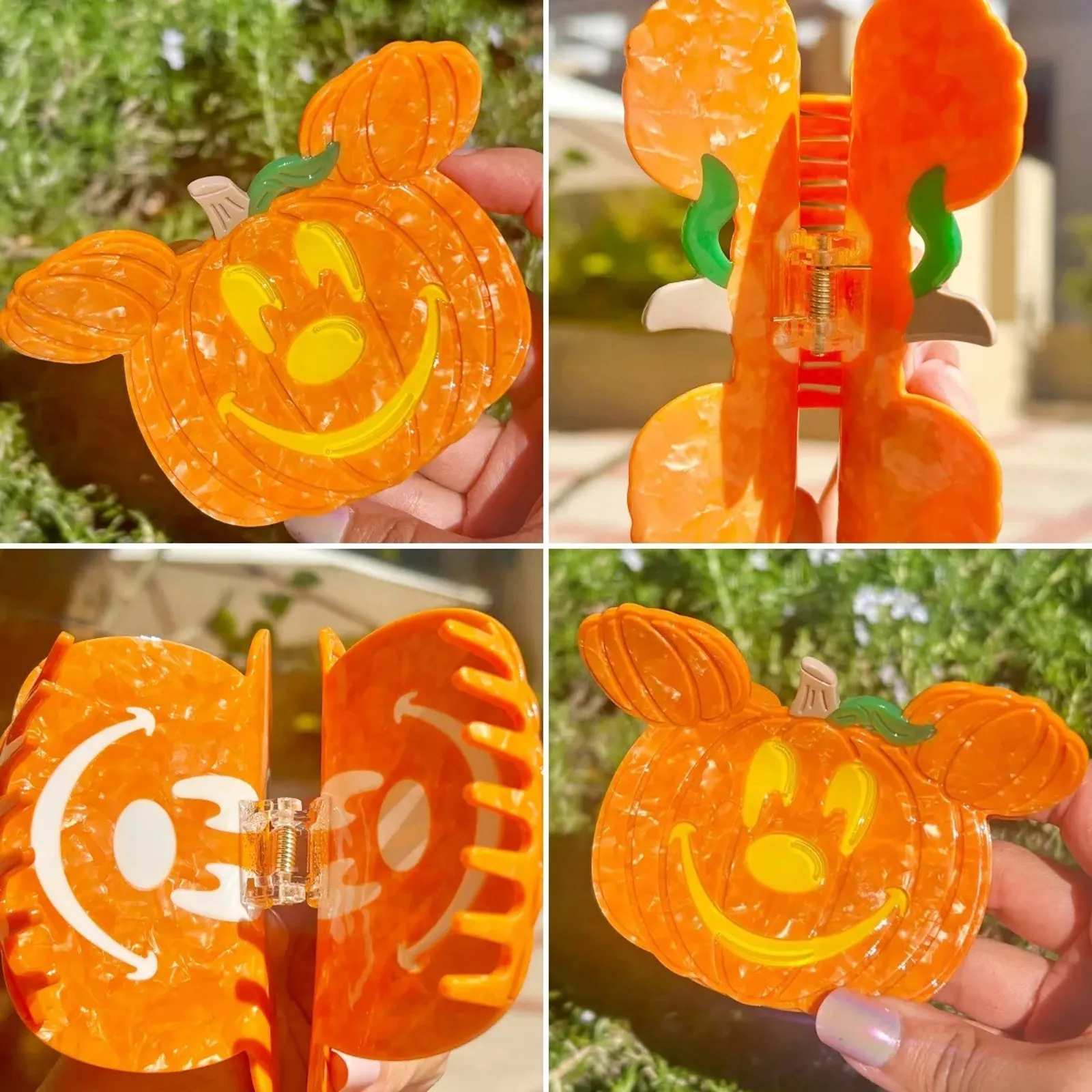 Женский зажим для волос в виде тыквы мыши ацетатного цвета