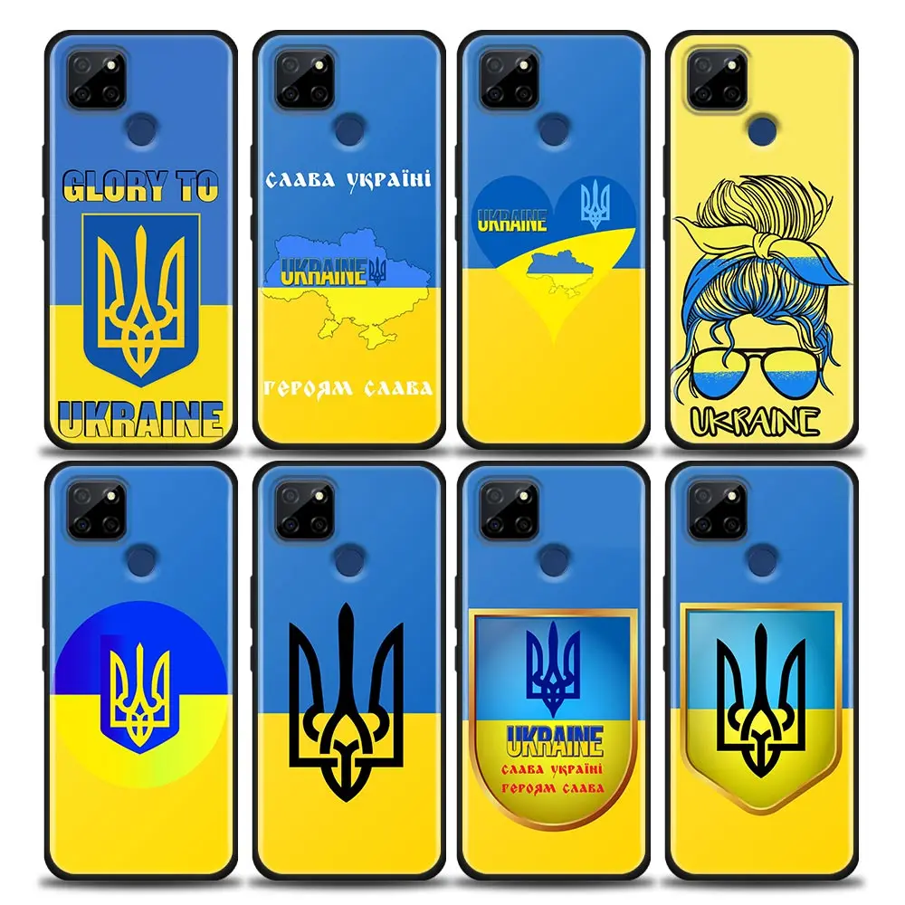 

Black New Ukraine Flag pattern Phone Case For Oppo Realme C35 C20 C25 C21 C12 C11 C2 A53 A74 A16 A15 A9 A54 A95 A93 A31 A52 A5s