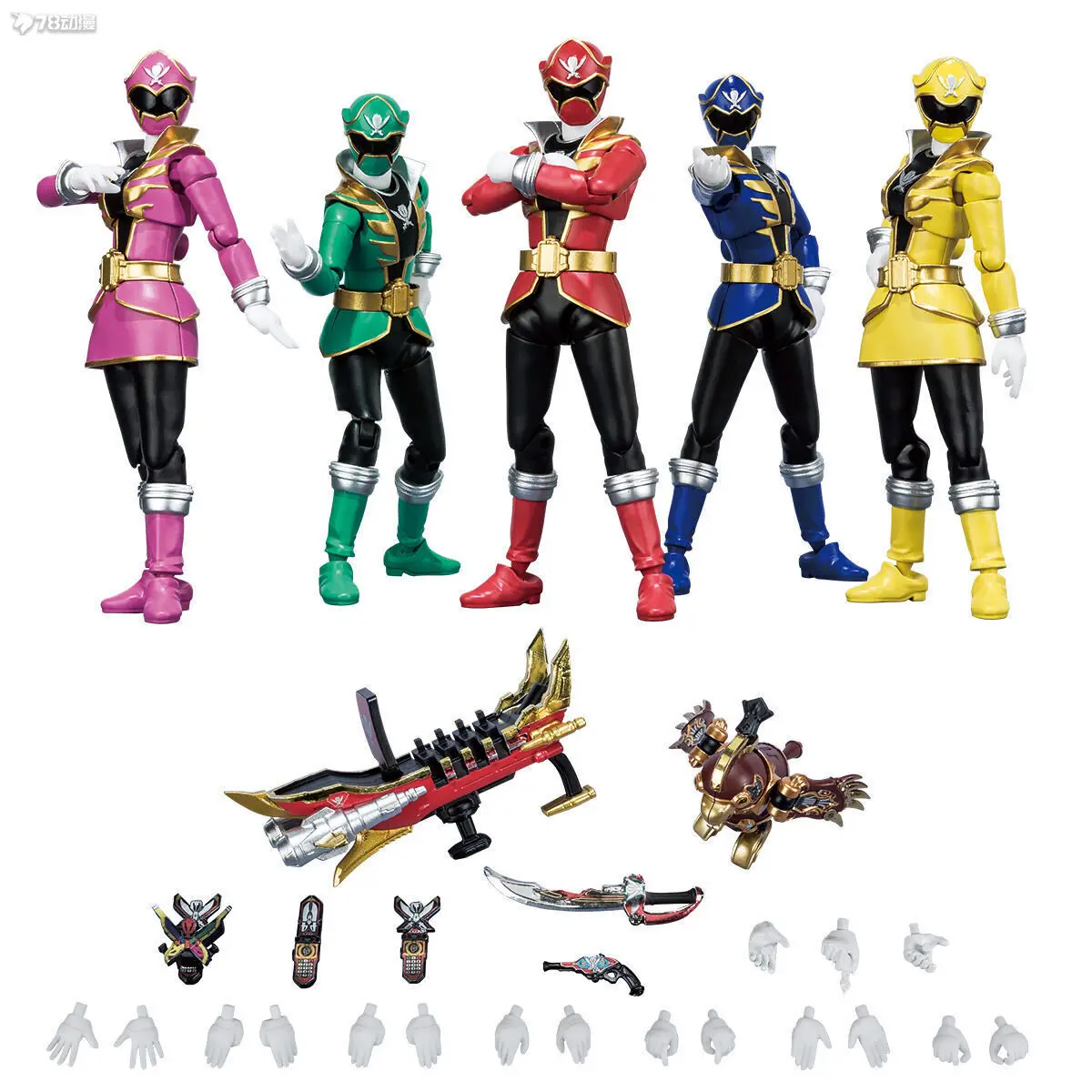 

BANDAI Super Minipla SHODO SMP Kaizouku Sentai Gokaiger Power Rangers Action Figures Mobile Assemble Model Anime Kit