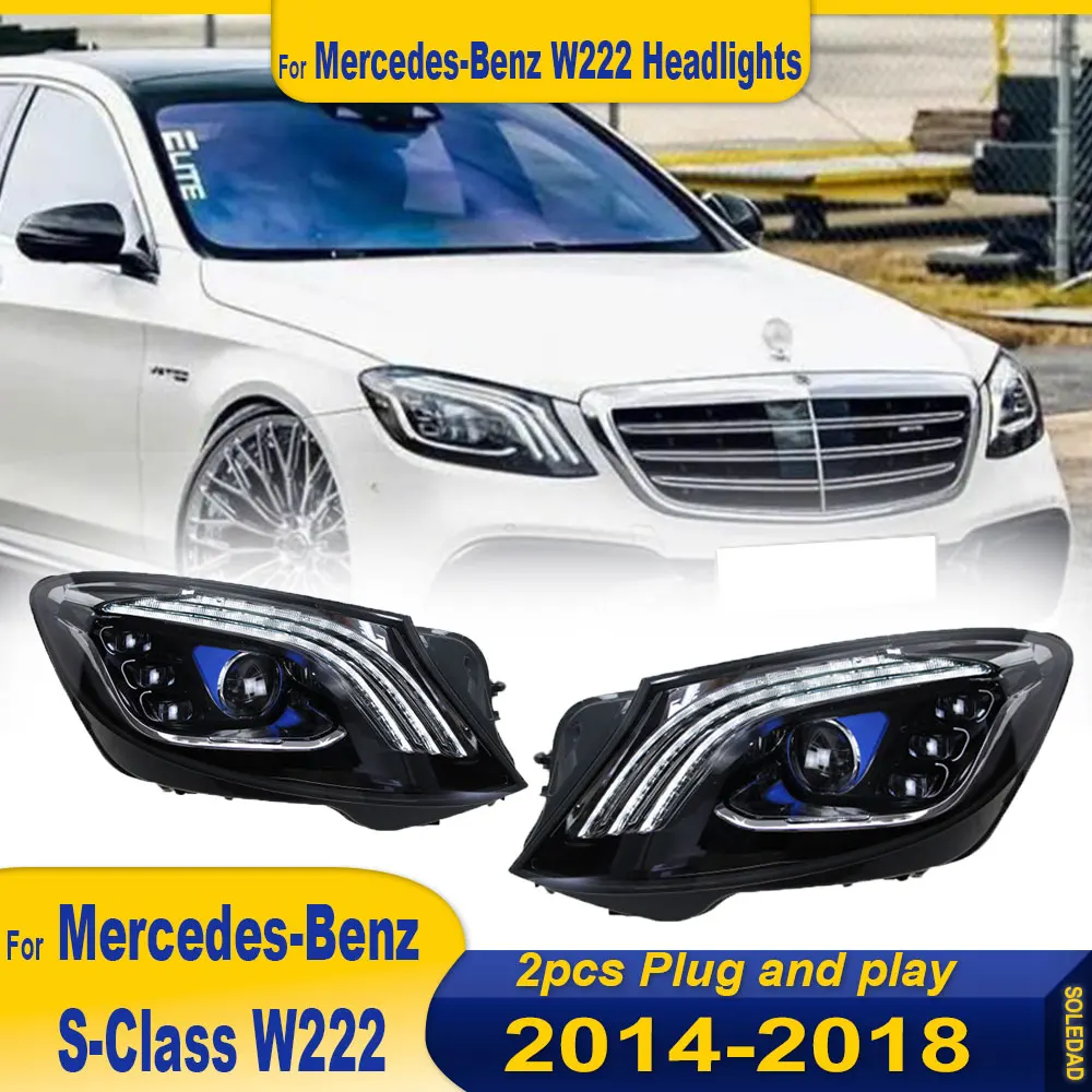 Светодиодные фары для Mercedes Benz S-Class S Class W222 2014-2018 Передние в сборе Автомобильные