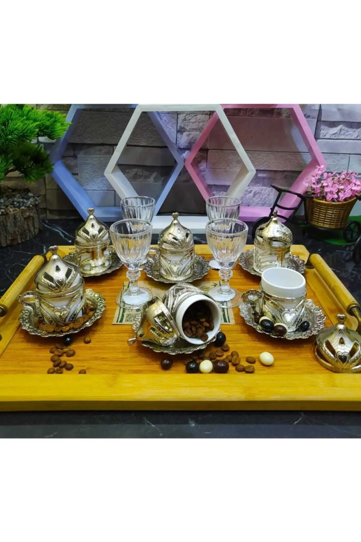 

Amazing Turkish Greek Arabic Coffee & Espresso Cup Set Motif Gift Cup Set