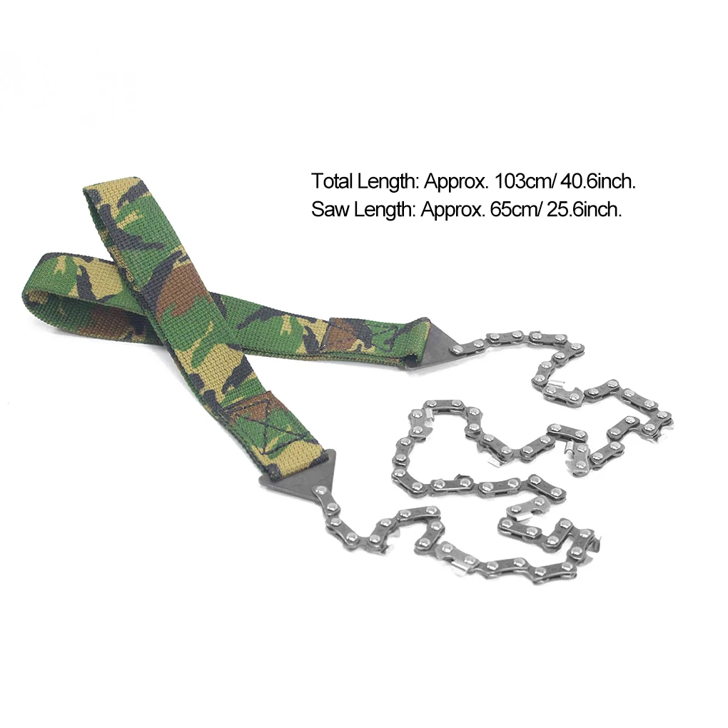 

11/33 Tooth Garden Tools 24inch Portable Survival Hand Chain Saw Zipper/Outdoor Wire Saw Handheld Chains Saw Wood Cutting Tool