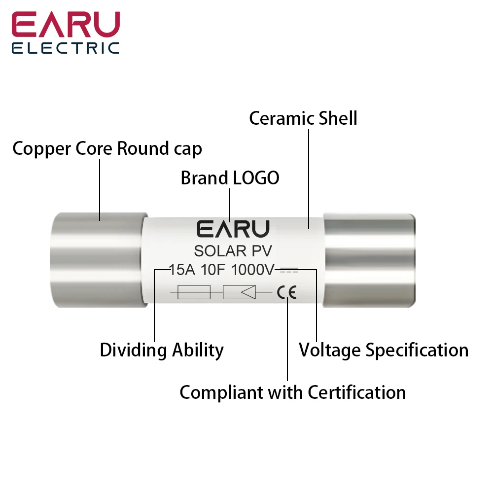 Солнечные предохранители постоянного тока 1000 в 1500 В PV 6A 10A 15A 20A 25A 30A 32A 40A 50A