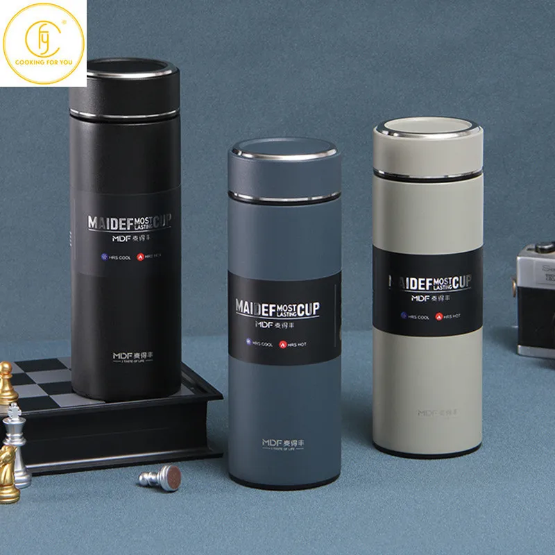 

400ml Stainless Steel Vacuum Thermos Coffee Tumbler Business Travel Mug Outdoor Sport Water Bottle Tea Infuser Bottle Drinkware