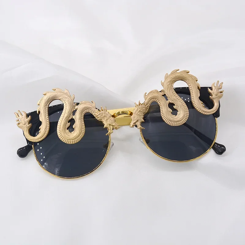 Новинка солнцезащитные очки в форме дракона для женщин и мужчин уникальные