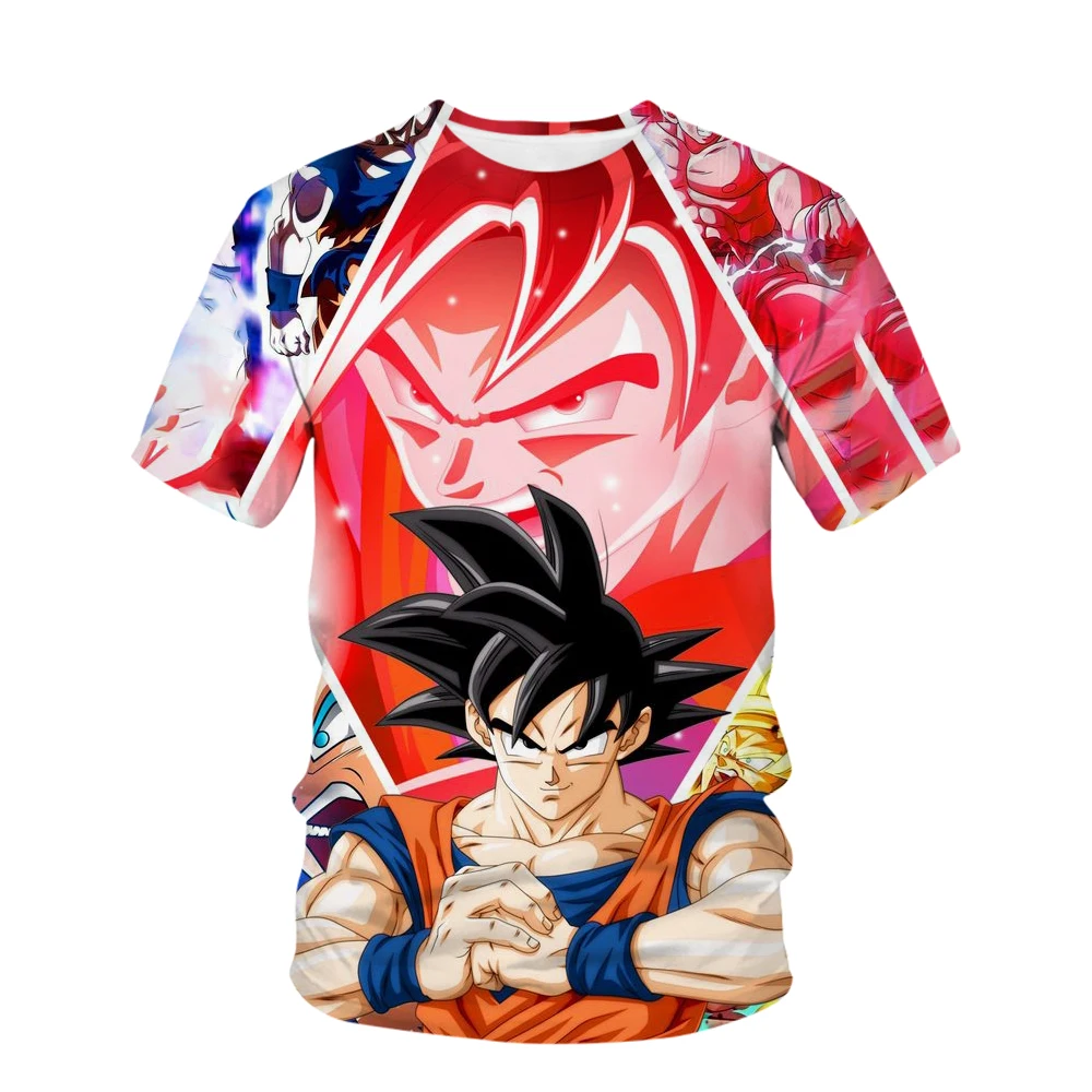 Dragon Ball z T-shirt Children's 3D T-shirt Fashion T-shirt Short Sleeve Round Neck Casual Animation Super Saiya Wukong T-shirt