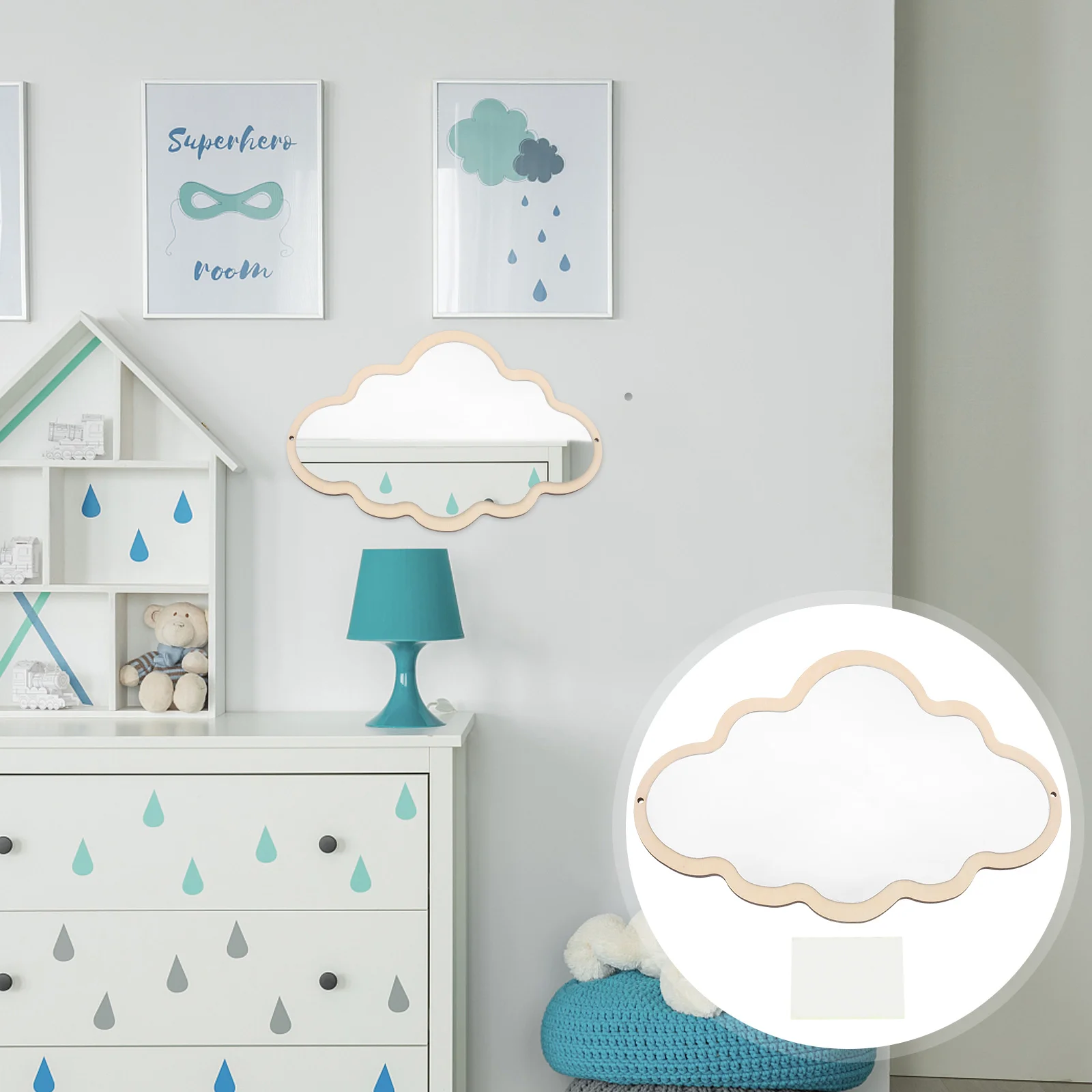 

Mirror Wall Decorative Cloudkids Acrylic Mirrors Decor Children Nordic Room Safety Wooden Vanity Irregular Mounted Tabletop