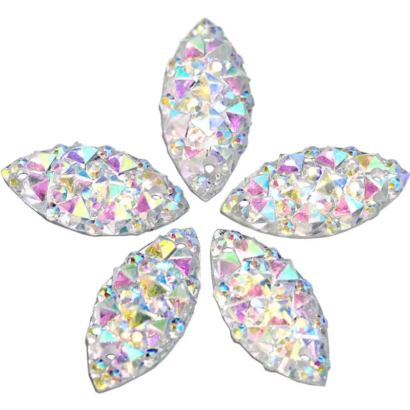 

Hot Sale 20Pcs/Lot White AB Oval Resin Beads 7x15mm Fashion Craft Clothes Necklace DIY Beads For Jewelry Making Accessories