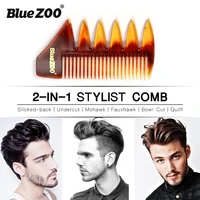 professional fish bone shape hair brush double side tooth combs man hair styling tool barber hair dyeing cutting coloring brush