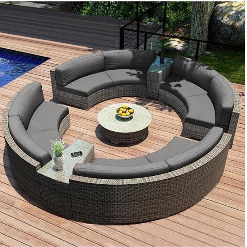 

Outdoor Rattan Sofa Living Room Rattan Sales Office Garden Courtyard Leisure Rattan Chair Lobby Sofa Tea Table Furniture