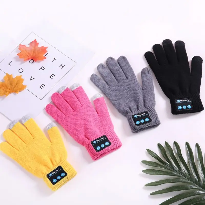 

Wireless Bluetooth Gloves Winter Gloves Touch Screen with Built-in Stereo Speakers, Removable Headphones, Gifts for Christmas