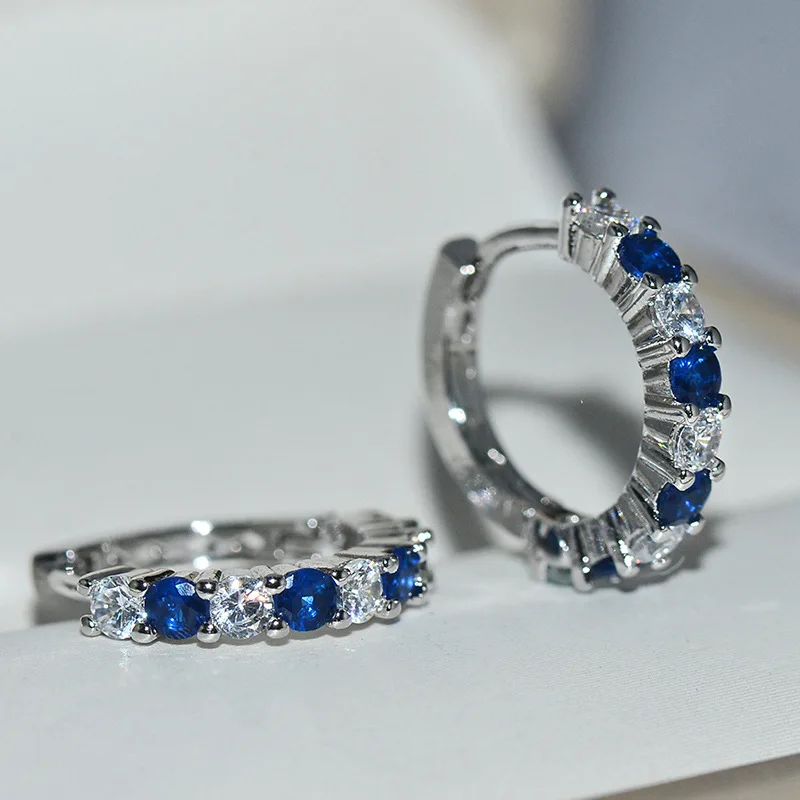 

2022 New Zircon Inlaid Ring Earrings with Small Design Jewelry Wholesale European and American Style Bride Wedding Party Jewelry