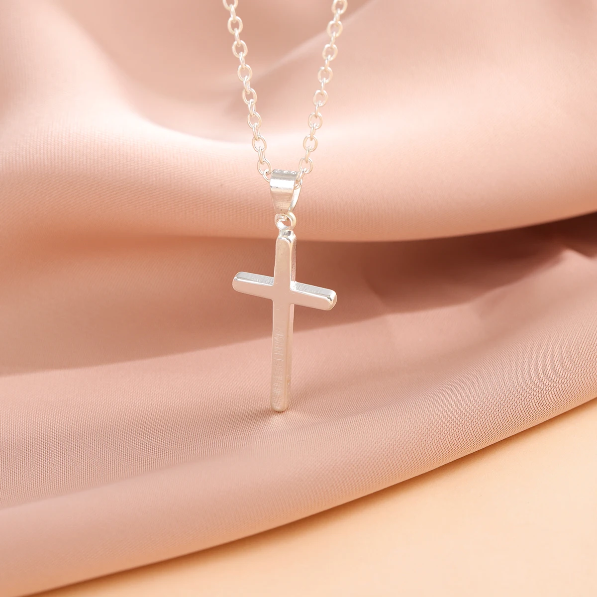 Модные гладкие молитвенные ожерелья из стерлингового серебра 925 пробы с простым