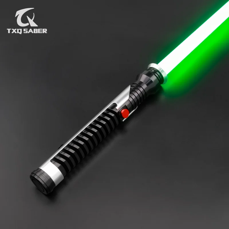 

TXQSABER Qui-Gon Lightsaber Pixel Soundboard Neo Smooth Swing Metal Handle LED Strip Blade Cosplay Laser Jedi Sword Kids Toys