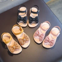 girls princess sandals 2022 summer little kids brand beach sandals toddler flats fashion bow lightweight soft sole baby shoes
