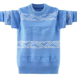 Children Cotton Sweaters 3-17T Kids Spring-Winter Warm Jacket Baby Boys Pullovers Long Sleeve Knitted O-neck Bottoming Shirt