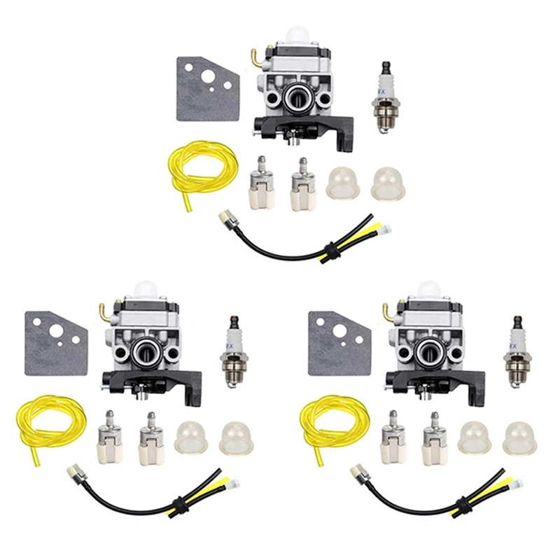 3x прокладка карбюратора Свеча зажигания топливная труба в сборе для Honda GX25 GX35 GX 25