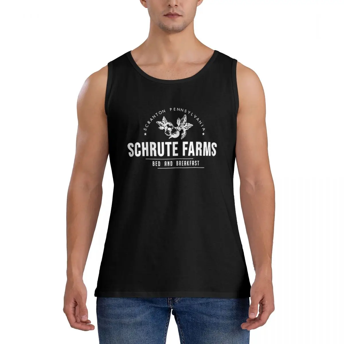 

Майка Schrute Farm Мужская для фитнеса, хлопковая рубашка для постели и завтрака, юмор, Офисная баскетбольная майка, подарок