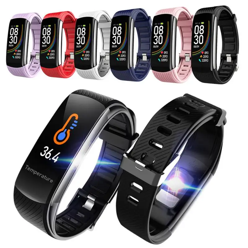 

Heart Rate Blood Pressure Watch 4 Levels Of Brightness Compact Portable Waterproof Durable For Running Smart Bracelet C6t Ip67