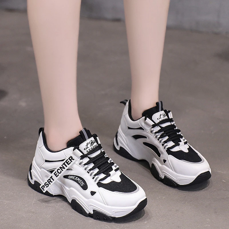 

HKXN 2022 весенние кроссовки, Вулканизированная обувь, новая сетчатая дышащая обувь на шнуровке, женские повседневные кроссовки, женская обувь ...