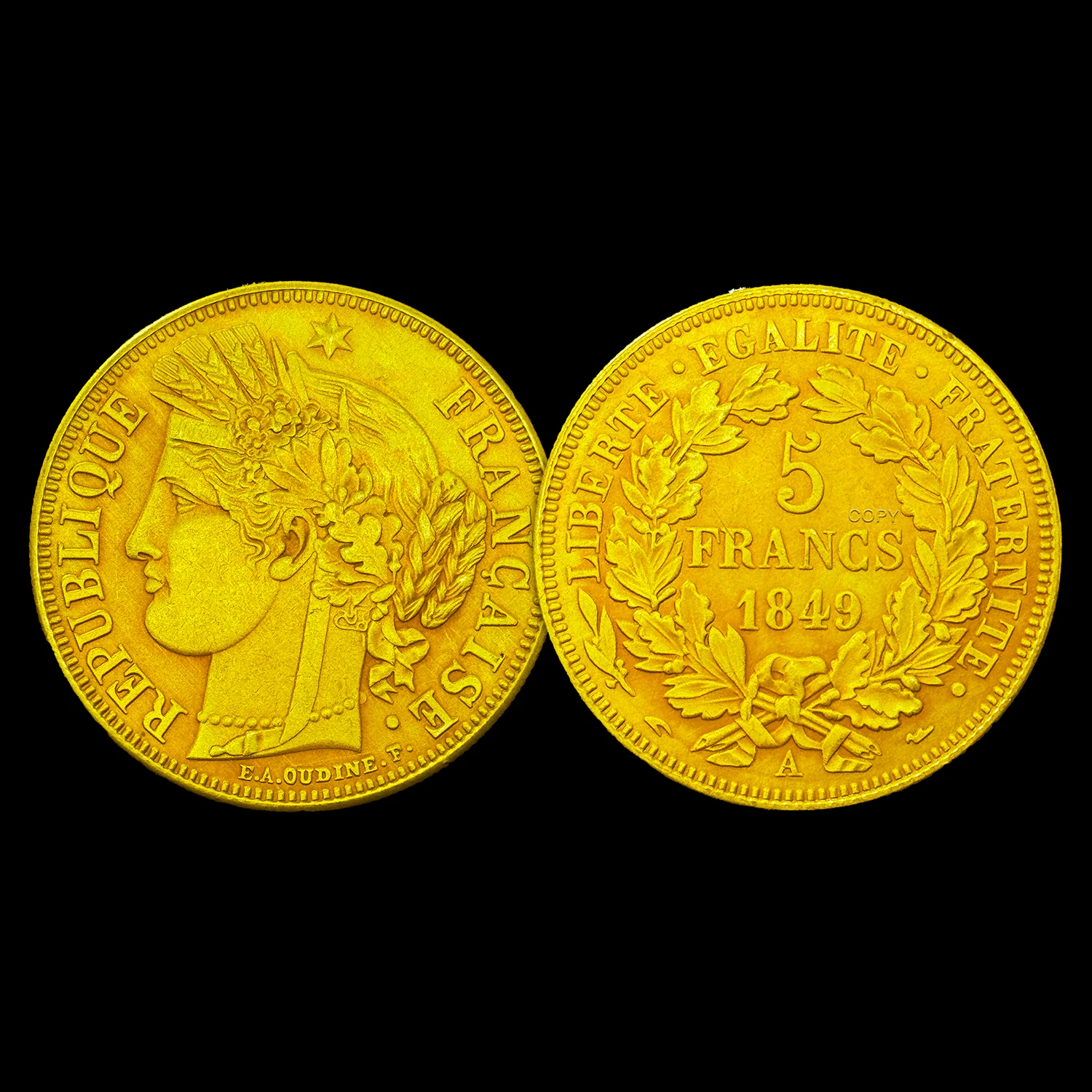 

Медная реплика монеты Франции 1849 года