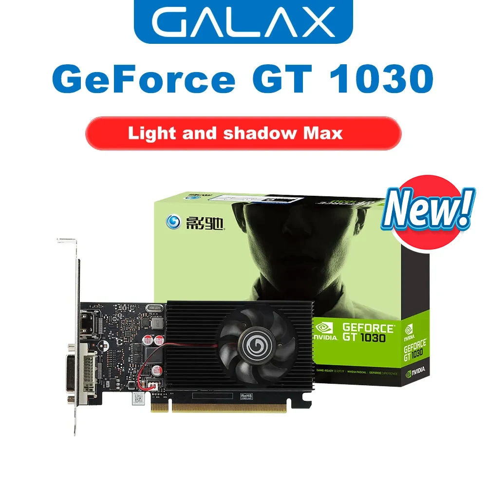 

GALAXY New GeForce GT 1030 MAX 4G Graphics Card GT 1030 MAX SGDDR4 NVIDIA 14NM 4GB Gaming 64Bit Video Card placa de video