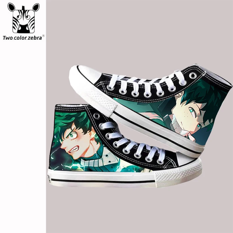My Hero Academia Todoroki Shoto Midoriya Izuku Surrounding Canvas Shoes Unisex Hand Painted Casual Trendy Shoes