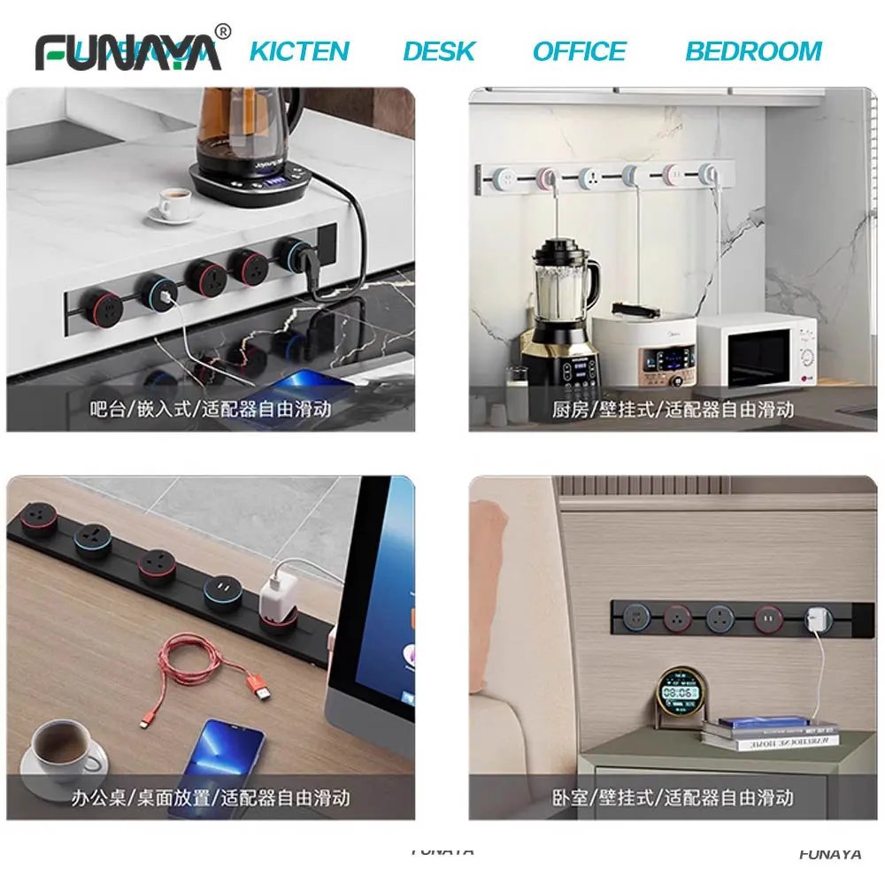 Рельсовые розетки удлинитель US/UK/EU/AU/General 8000 Вт 110 В 220 13A с USB-адаптером типа C