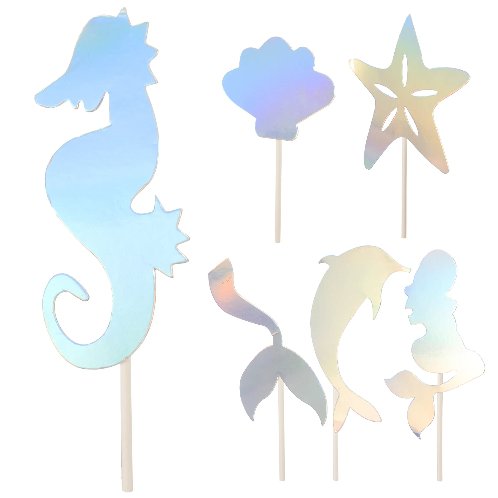 2 Sets Mermaid Glitter Cake Decorations Birthday Cake Inserts