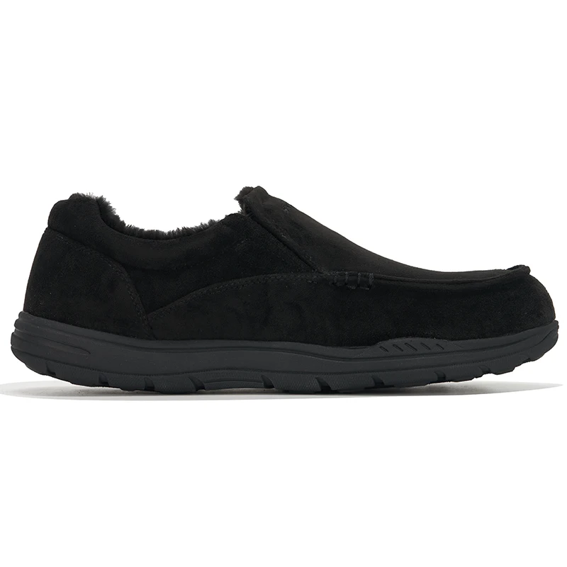 Фото Мужские зимние лоферы Skechers 66445‑BLK с флисовой подкладкой, нескользящие, теплые, повседневные, комфортные, новинка 2026 года. №4