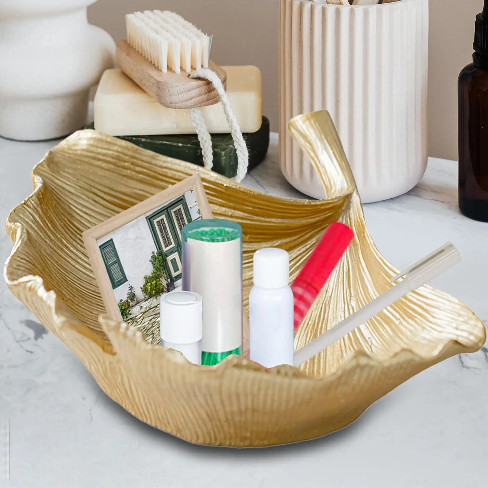

Jewelry Dish Ginkgo Biloba Leaf Shaped Earrings Storage Box Storage Dish for Vanity Tray