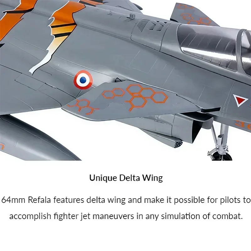 FMS Rafale 64 мм EDF RC Jet с рефлекторной системой V2 PNP Tiger Meet Trim Dassault Реплика истребителя