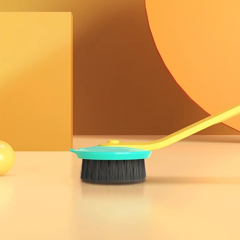 

New Pot Brush Artifact Fashion Color Contrast Bathroom Cleaner Long Handle Washing Sink Cleaning Brush Dishwashing Kitchen Items