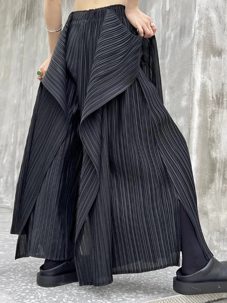 Женские плиссированные брюки с высокой эластичной резинкой на талии