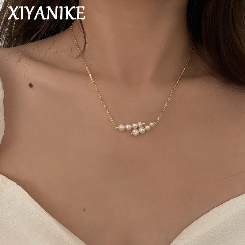

XIYANIKE Vintage Baroque Pearl Necklace For Women Girl Korean Fashion New Jewelry Friend Gift Wedding Party collier femme